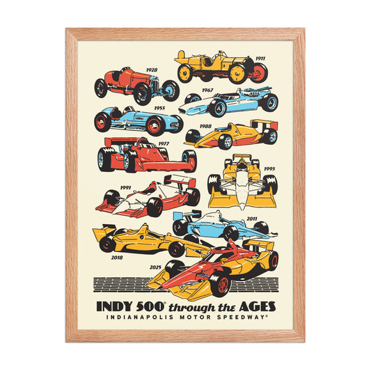 Indy Cars Through the Ages Poster - United State of Indiana