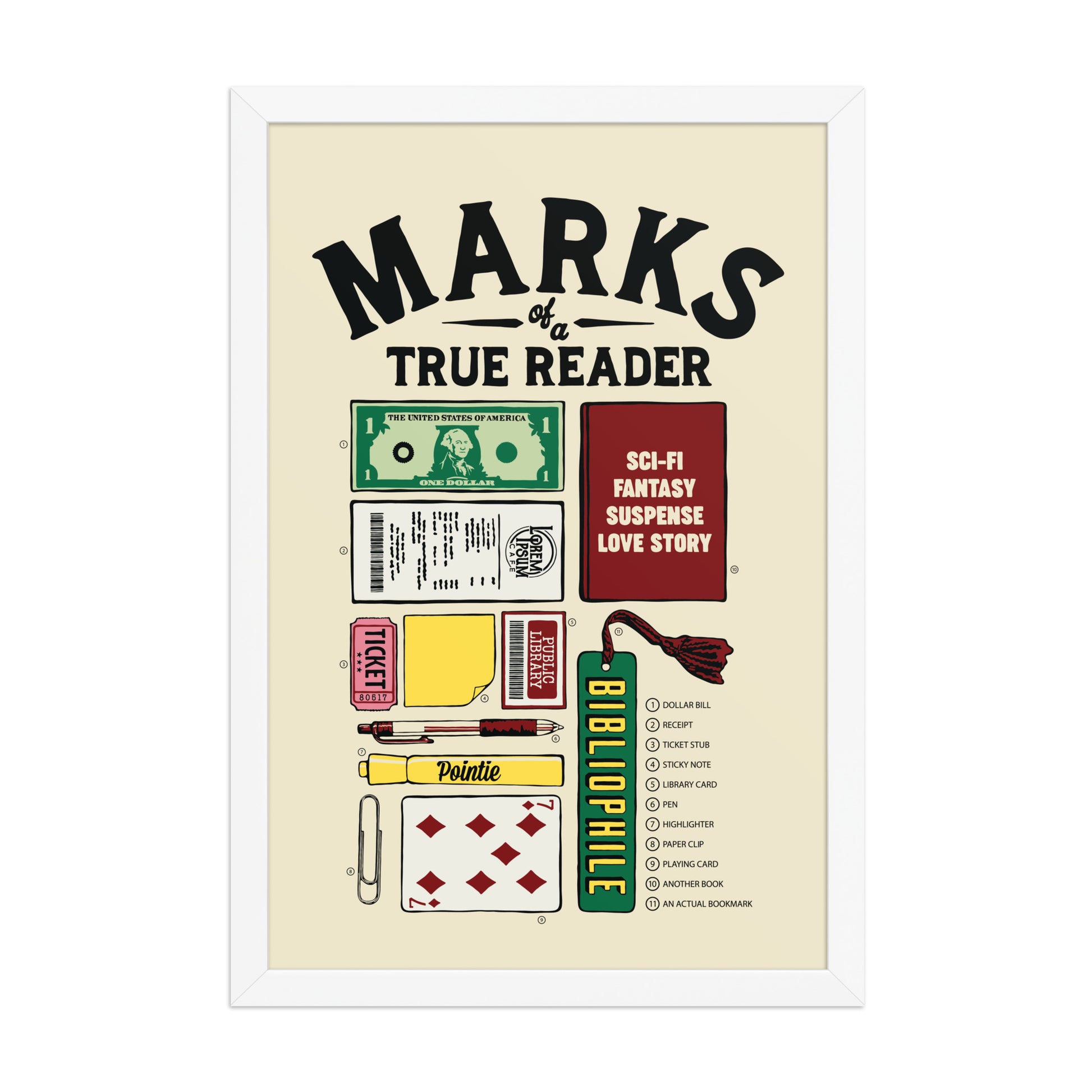 Marks of a True Reader Poster - United State of Indiana