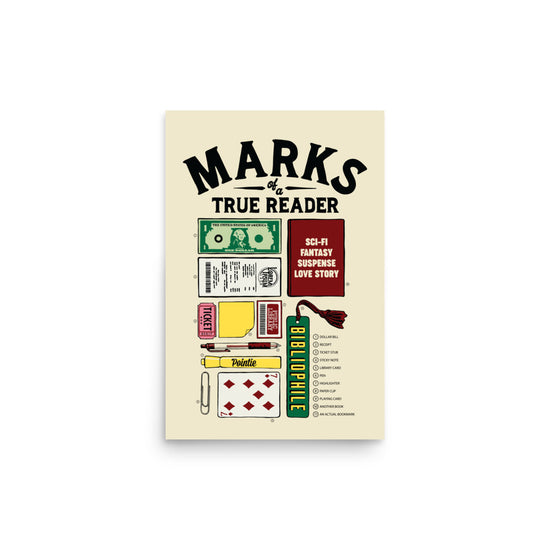 Marks of a True Reader Poster - United State of Indiana