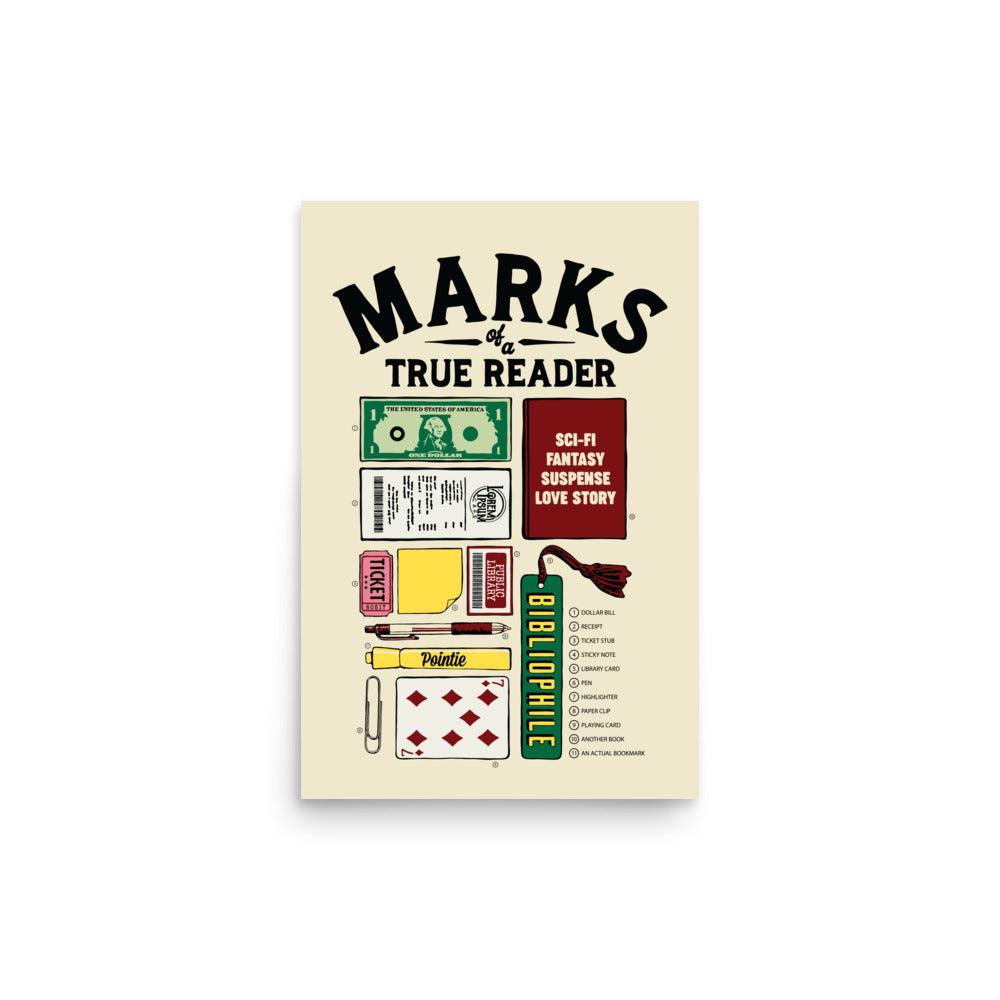 Marks of a True Reader Poster - United State of Indiana