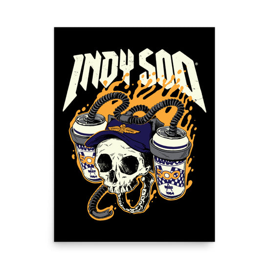 Indy 500 Skull Poster - United State of Indiana