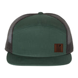 Leather USI Flag Trucker Cap