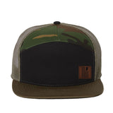 Leather USI Flag Trucker Cap