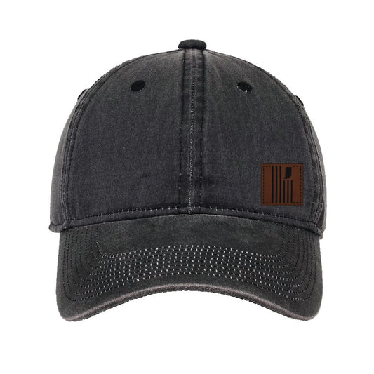 Leather USI Flag Rugged Blend Cap