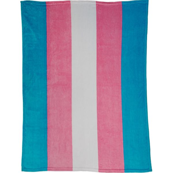 Trans Flag Plush Blanket