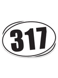 317 Oval Sticker - United State of Indiana: Indiana-Made T-Shirts and Gifts