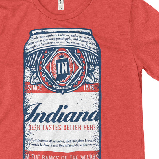 Beer Can Tee - United State of Indiana: Indiana-Made T-Shirts and Gifts