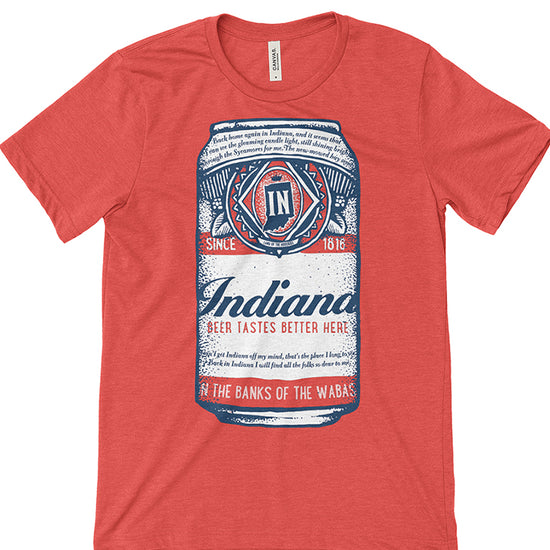 Beer Can Tee - United State of Indiana: Indiana-Made T-Shirts and Gifts