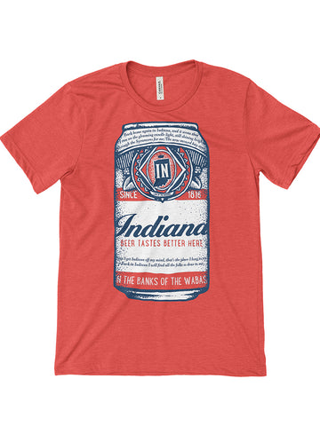 Beer Can Tee - United State of Indiana: Indiana-Made T-Shirts and Gifts
