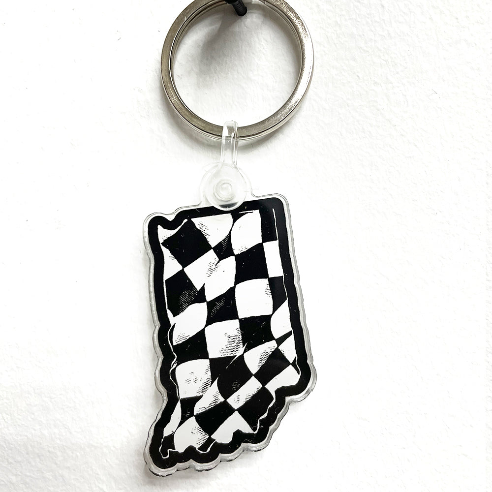 Checkered Indiana Keychain