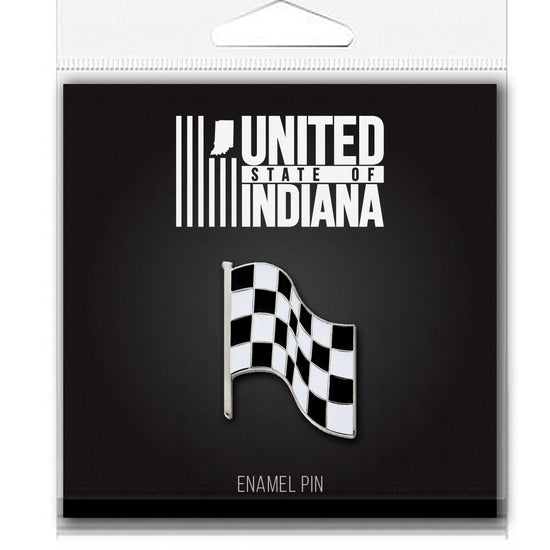 Checkered Flag Enamel Pin - United State of Indiana: Indiana-Made T-Shirts and Gifts