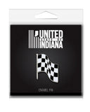 Checkered Flag Enamel Pin - United State of Indiana: Indiana-Made T-Shirts and Gifts