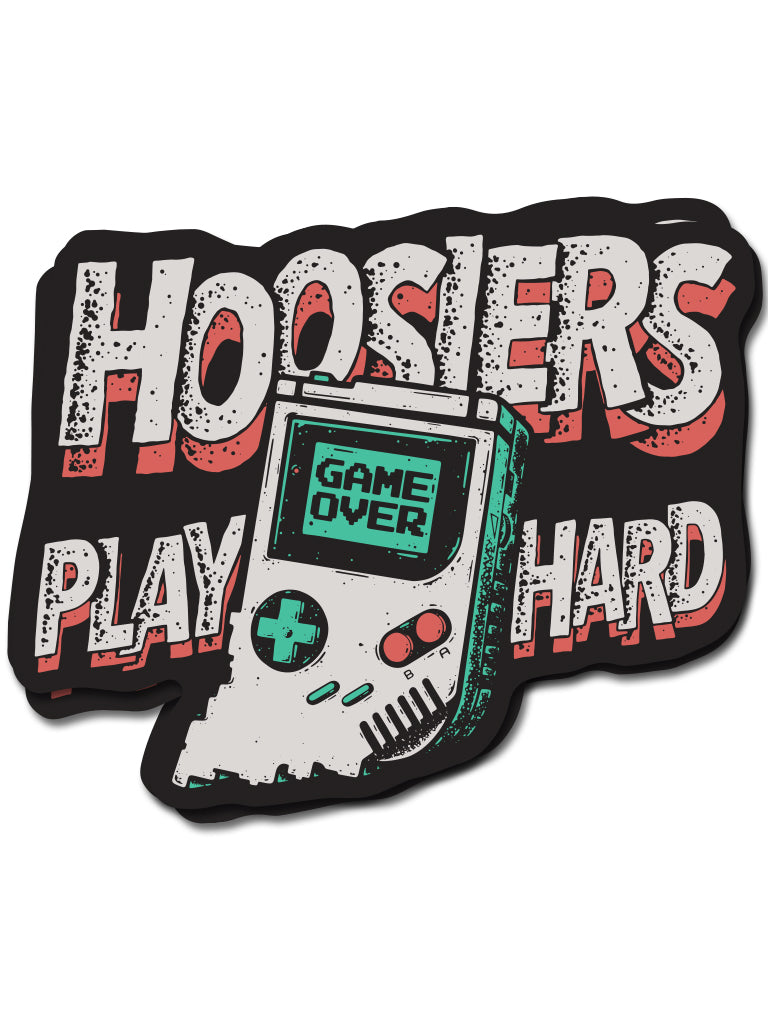 Hoosiers Play Hard Sticker - United State of Indiana: Indiana-Made T-Shirts and Gifts