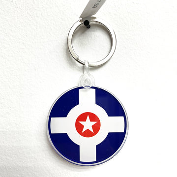 Indy Flag Round Keychain
