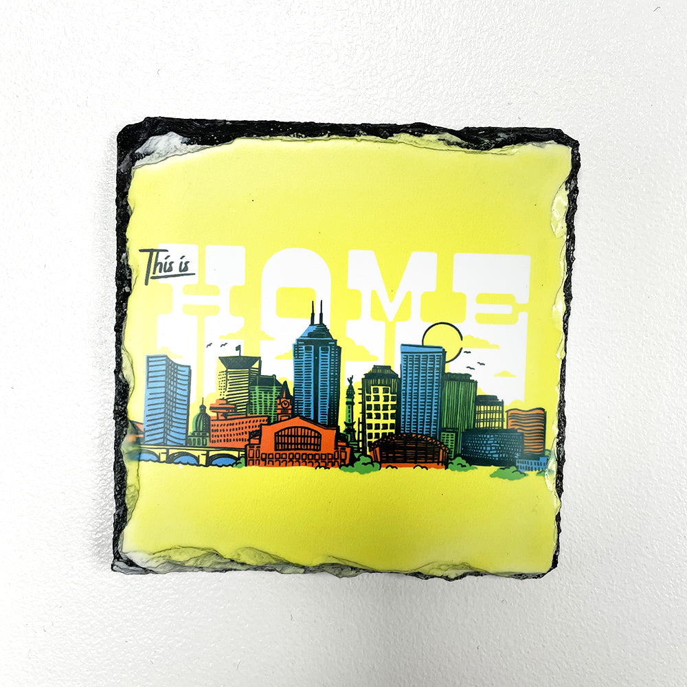 This is Home City Skyline Slate Coaster