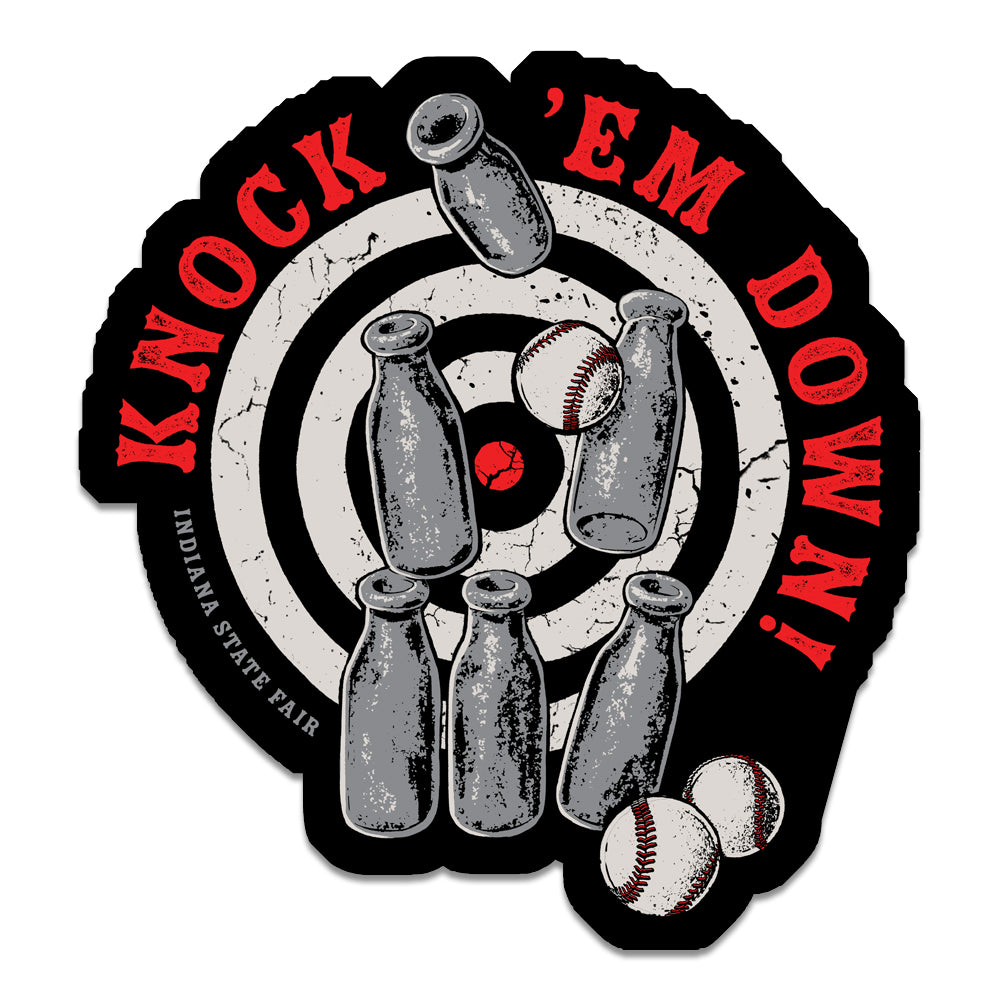 Knock 'Em Down Sticker United State of Indiana