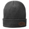 Leather Buffalo Beanie