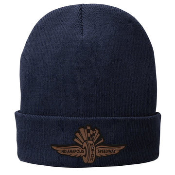 Leather Winged Wheel Beanie