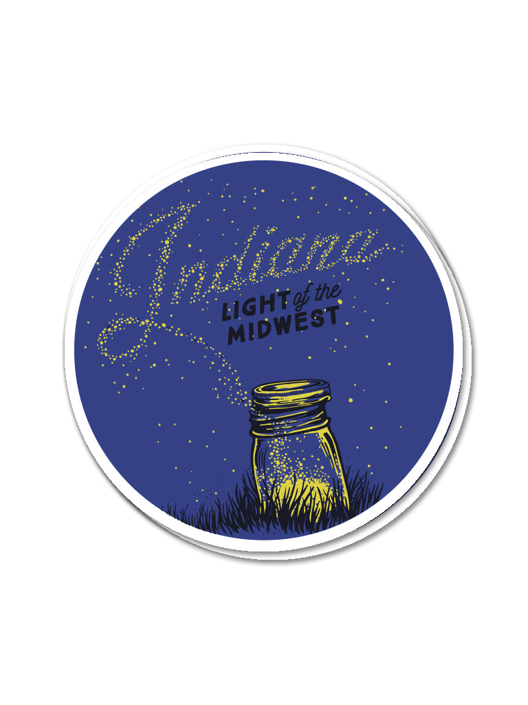 Light of the Midwest Sticker - United State of Indiana: Indiana-Made T-Shirts and Gifts