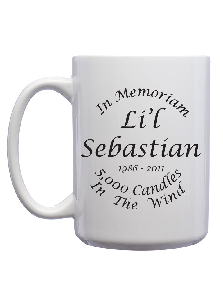 Li'l Sebastian in Memoriam Mug - United State of Indiana: Indiana-Made T-Shirts and Gifts