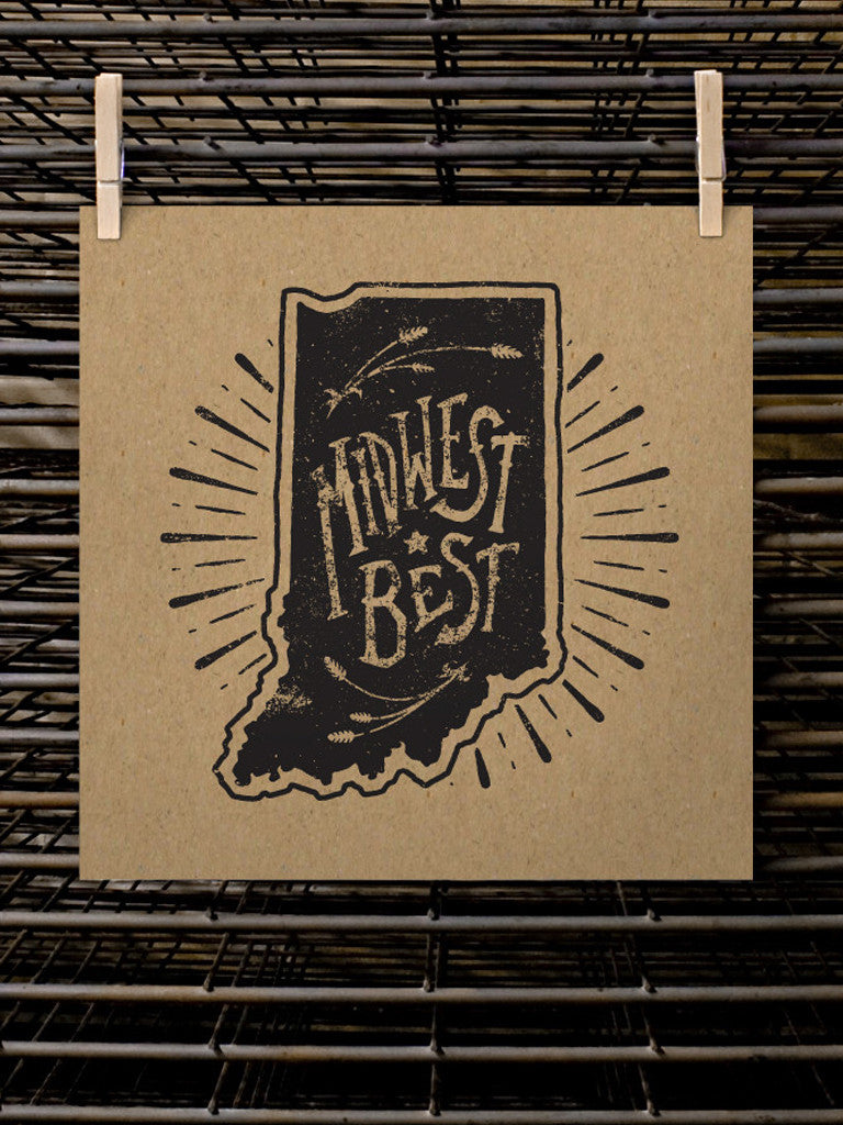Midwest Best Poster - United State of Indiana: Indiana-Made T-Shirts and Gifts