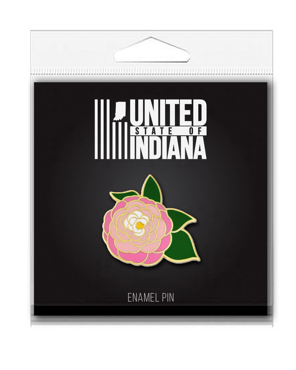 Peony Enamel Pin - United State of Indiana: Indiana-Made T-Shirts and Gifts