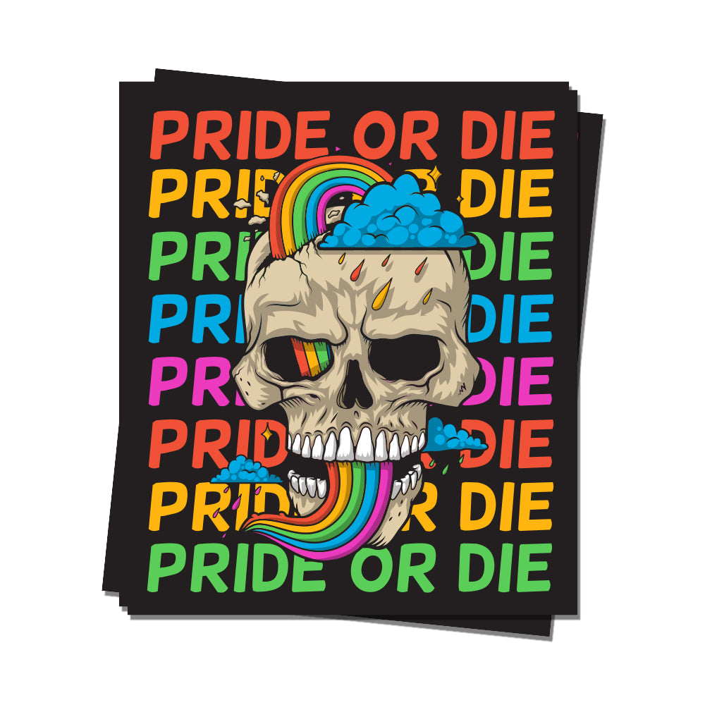 Pride or Die Skull Sticker