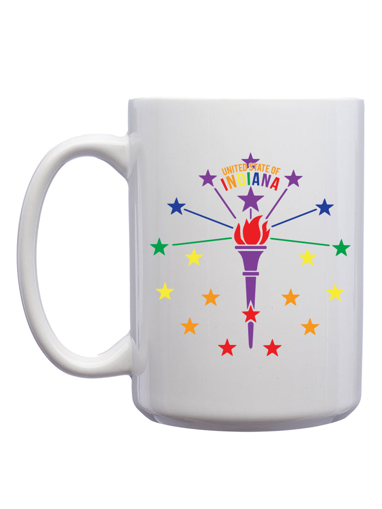 Rainbow Torch and Stars Mug