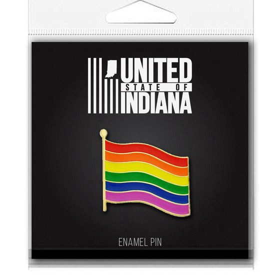 Rainbow Flag Enamel Pin - United State of Indiana: Indiana-Made T-Shirts and Gifts