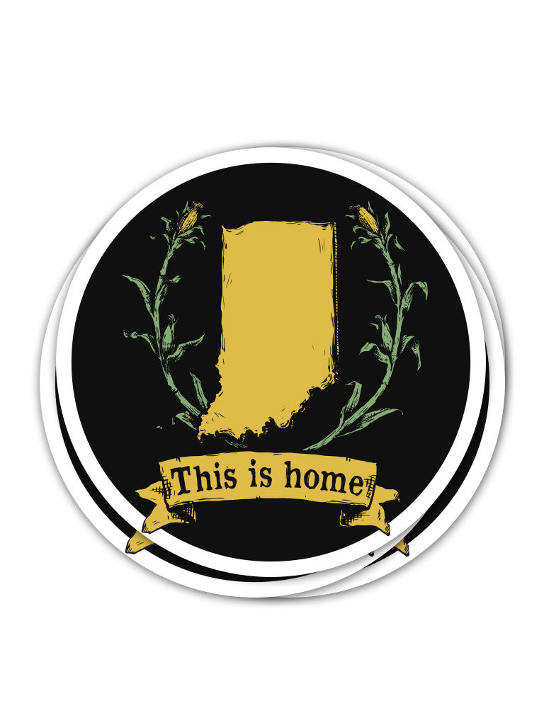This is Home Crest Sticker - United State of Indiana: Indiana-Made T-Shirts and Gifts