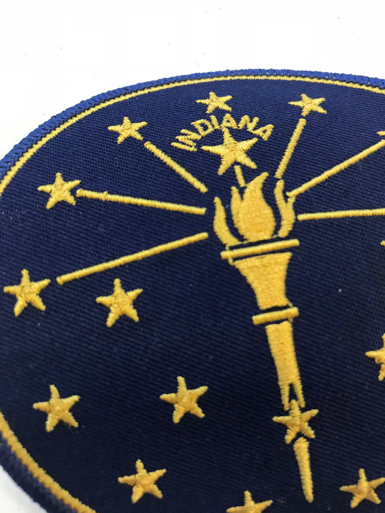 Torch and Stars Iron-On Patch - United State of Indiana: Indiana-Made T-Shirts and Gifts