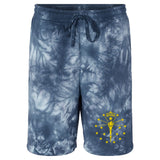 Torch and Stars Tie Dye Shorts