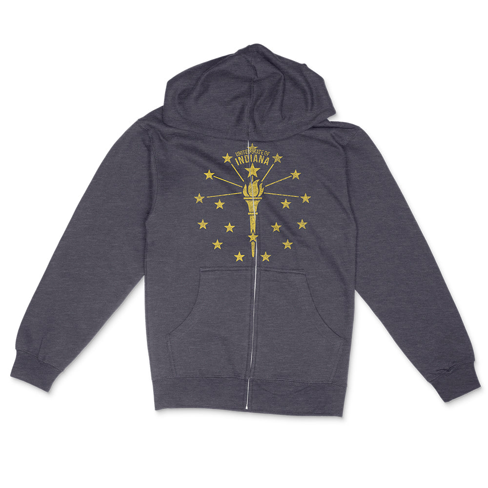 Torch and Stars Zip-Up Hoodie