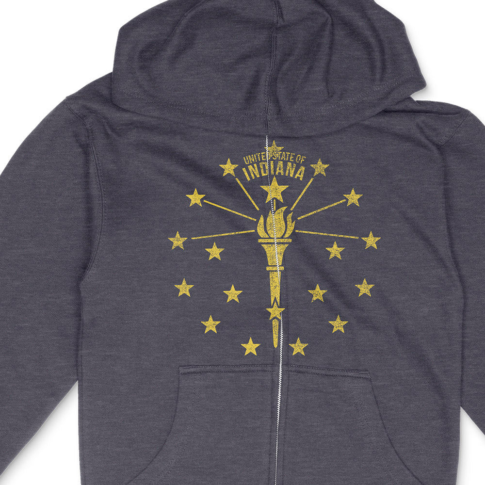 Torch and Stars Zip-Up Hoodie
