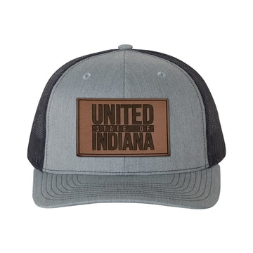 USI Leather Patch Snapback Trucker - United State of Indiana