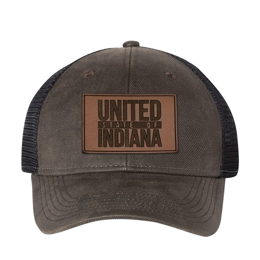 USI Leather Patch Waxy Snapback Trucker