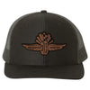 Leather Winged Wheel Trucker Cap